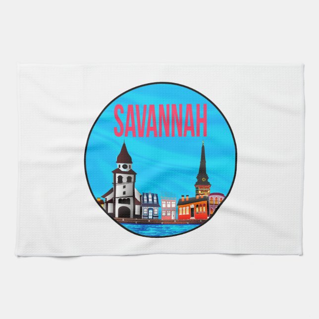 Savannah Georgia mindset Tea Towel (Horizontal)