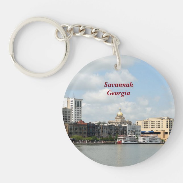 Savannah, Georgia Riverfront Key Ring (Front)