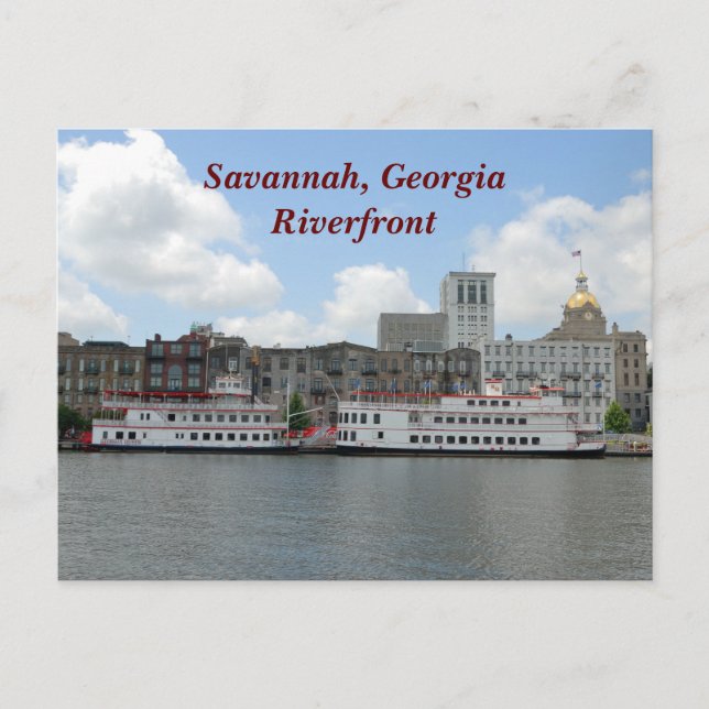 Savannah Georgia riverfront Postcard (Front)