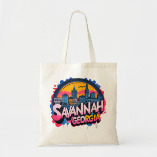 Savannah Georgia Skyline   Tote Bag