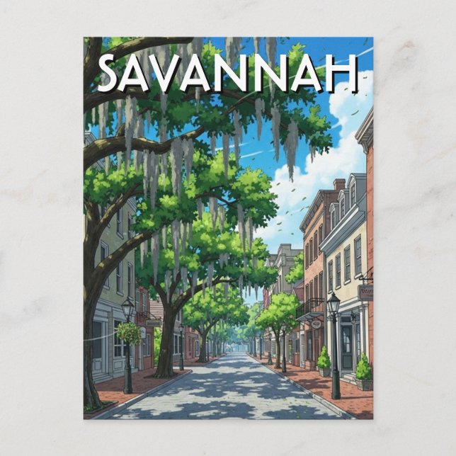 Savannah Georgia Travel Postcard (Front)