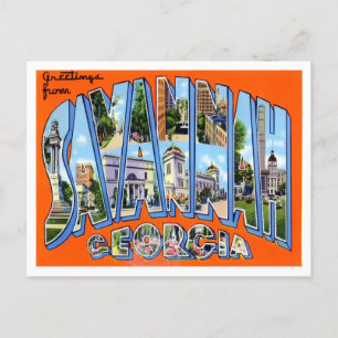 Savannah, Georgia Vintage Big Letters Postcard