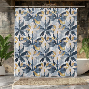 Savannah Hayes Inspired Blue and Gold Shower Curtain