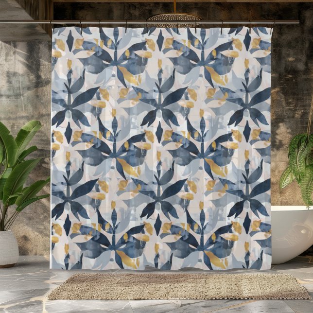 Savannah Hayes Inspired Blue and Gold  Shower Curtain (Creator Uploaded)
