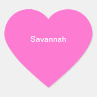 Savannah Kids Name Sticker Personalised Pink White