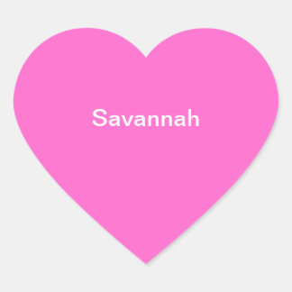 Savannah Kids Name Sticker Personalised Pink White