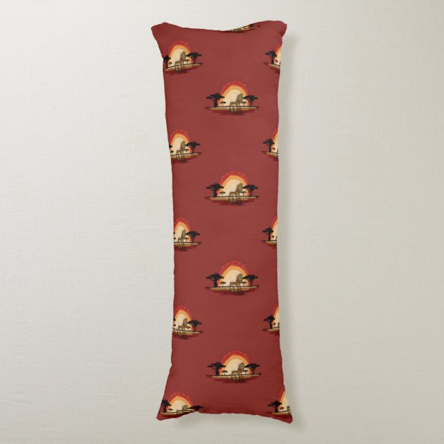savannah lion sunset body cushion (Front Vertical)