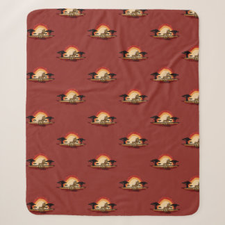 savannah lion sunset sherpa blanket