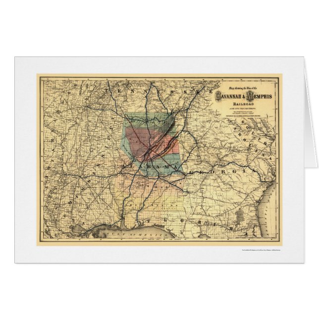 Savannah & Memphis Railroad Map 1872 (Front Horizontal)