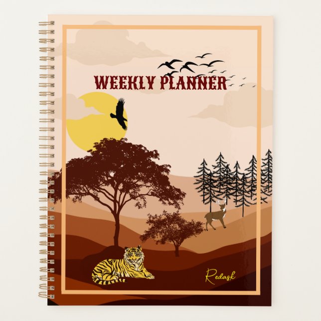 Savannah Nature Landscape Sunset Art Planner (Front)