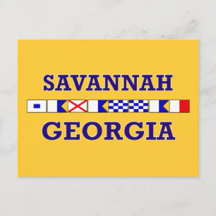 Savannah Nautical Flag Postcard