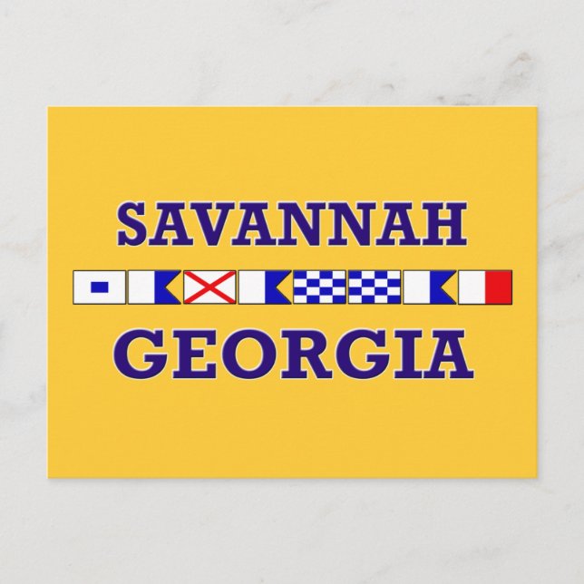 Savannah Nautical Flag Postcard (Front)