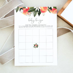 SAVANNAH Peach Baby Shower Bingo Game Invitation