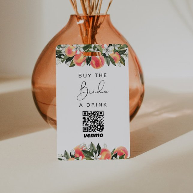 SAVANNAH Peach Buy the Bride a Drink QR Code ID Badge (Creator Uploaded)