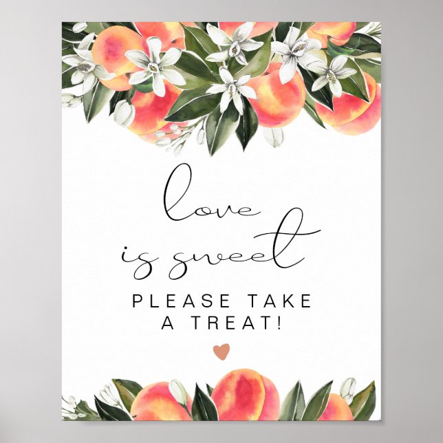 SAVANNAH Peach Love is Sweet Treat Favour Table  Poster (Front)