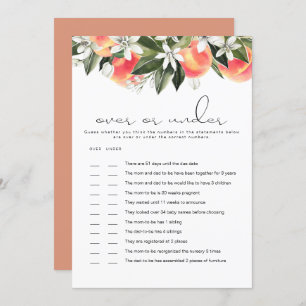 SAVANNAH Peach Over Under Baby Shower Game Card