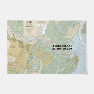 Savannah River and Wassaw Sound - Nautical Chart Doormat
