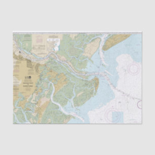 Savannah River and Wassaw Sound Nautical Chart Tissue Paper