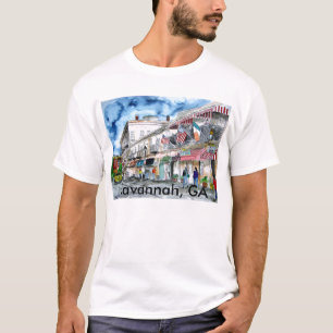 savannah_river_street_painting, Savannah, GA T-Shirt