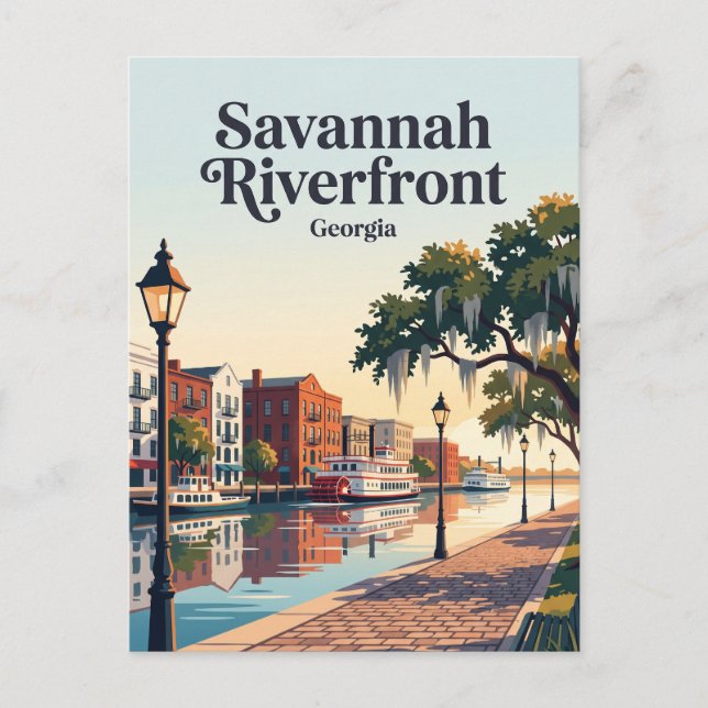 Savannah Riverfront Georgia Postcard (Front)