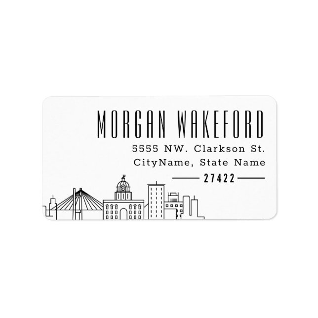 Savannah Stylised Skyline | Large Address Label (Front)