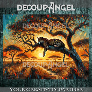 Savannah Sunset Jaguar Decoupage Tissue Paper