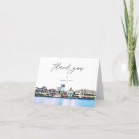 SAVANNAH Watercolor Skyline Destination Thank You