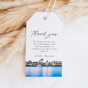 SAVANNAH Watercolor Skyline Thank You Favour Gift Tags