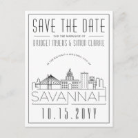 Savannah Wedding | Stylised Skyline Save the Date