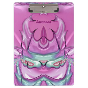 SAVANNAH ~WOW! STRANGE! Pink Grey White and Cerise Clipboard