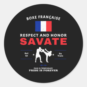 Savate French Kickboxing Savate Fighter Classic Round Sticker