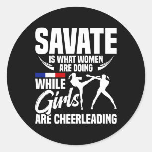 Savate Martial Arts School Training Boxing Savate Classic Round Sticker