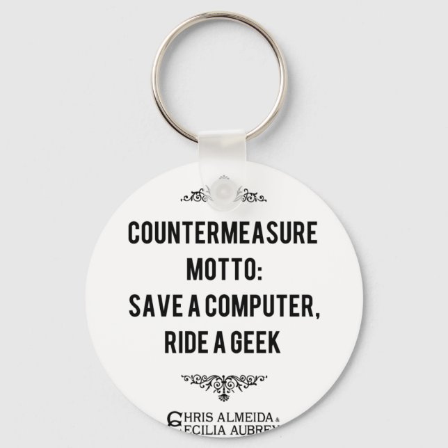 Save a computer, Ride a Geek Key Ring (Front)