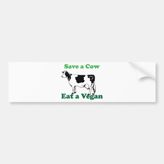 Save a Cow Bumper Sticker (Front)