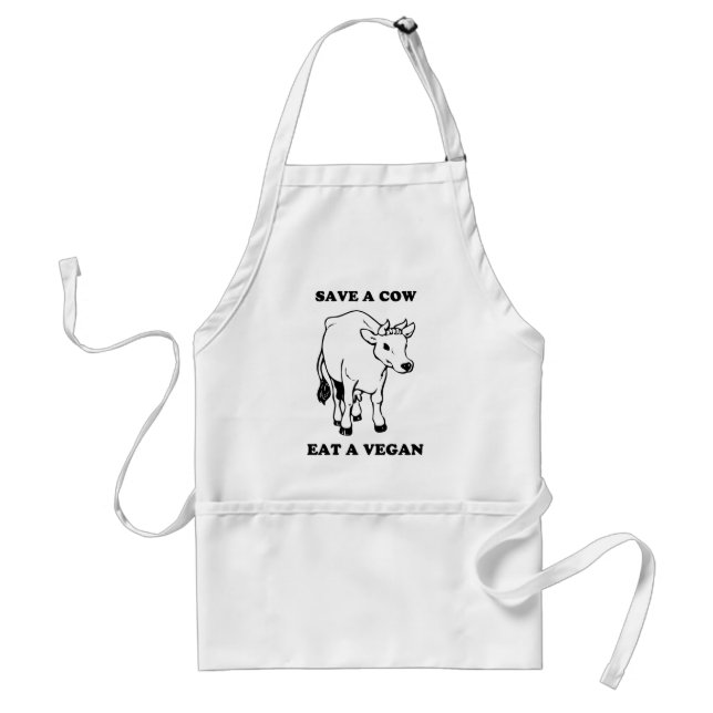 Save a cow. Eat a vegan. Standard Apron (Front)