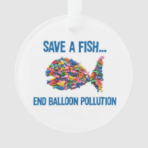SAVE A FISH    Acrylic Ornament, Circle