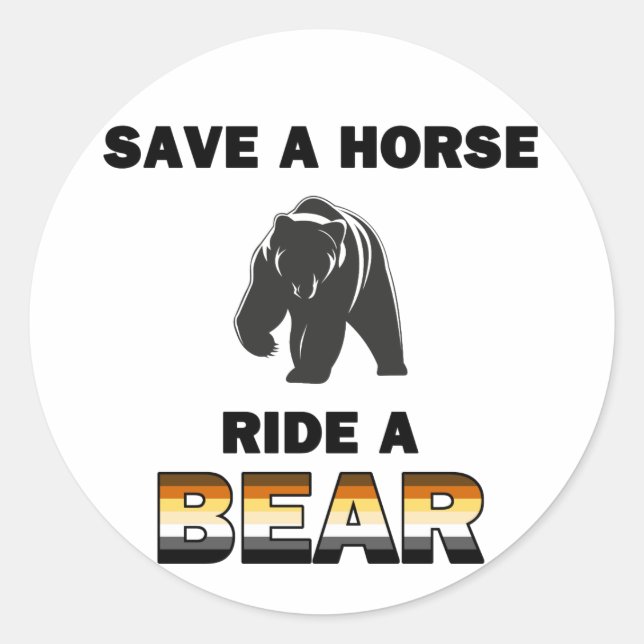 Save A Horse Classic Round Sticker (Front)