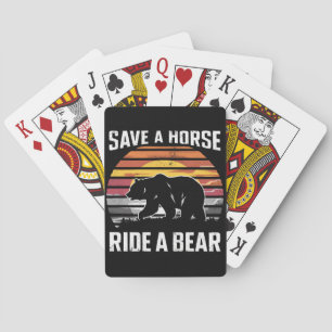Save A Horse Ride A Bear Gay Pride Bear Community Playing Cards