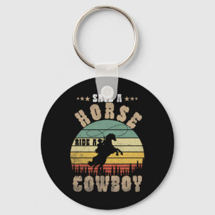 Save A Horse Ride A Cowboy Funny Horse Riding Men' Key Ring