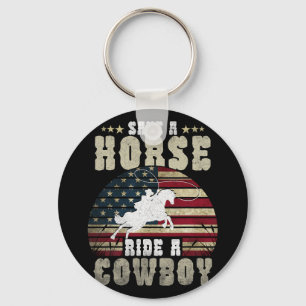 Save A Horse Ride A Cowboy Funny Horse Riding Men' Key Ring