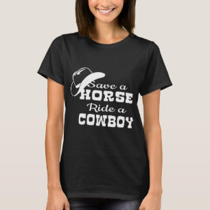 SAVE A HORSE RIDE A COWBOY Ladies Women_s Fitted F T-Shirt