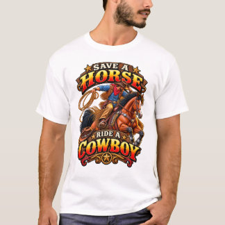 Save a horse ride a cowboy Men's Basic T-Shirt
