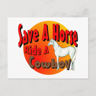 Save A Horse Ride A Cowboy Postcard