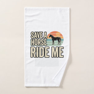 Save a Horse Ride Me Vintage Western Shirt Design_ Hand Towel