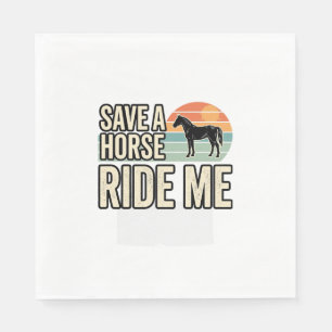 Save a Horse Ride Me Vintage Western Shirt Design_ Napkin