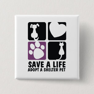 Save A Life 15 Cm Square Badge
