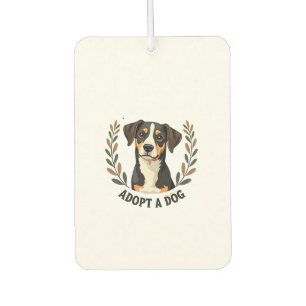 Save A Life Adopt a Dog Vintage Rescue Dog Illustr Car Air Freshener