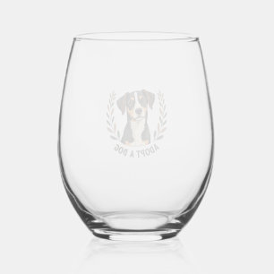 Save A Life Adopt a Dog Vintage Rescue Dog Illustr Stemless Wine Glass