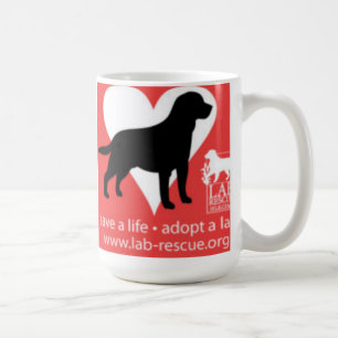 Save A Life Adopt A Lab Mug, Black Lab Coffee Mug