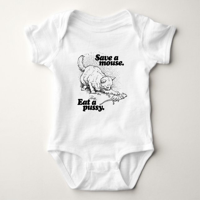 SAVE A MOUSE -.png Baby Bodysuit (Front)